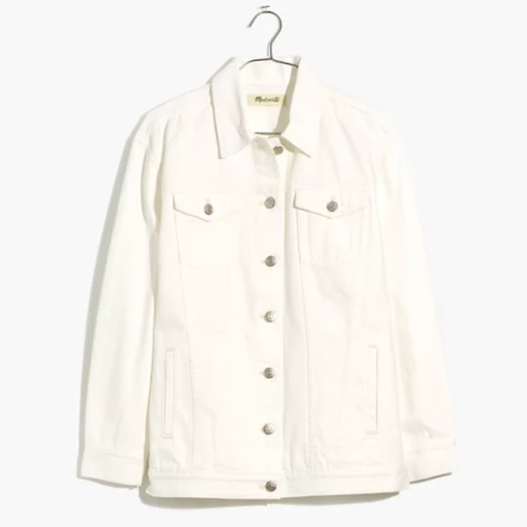 NBW Madewell white denim trucker jacket